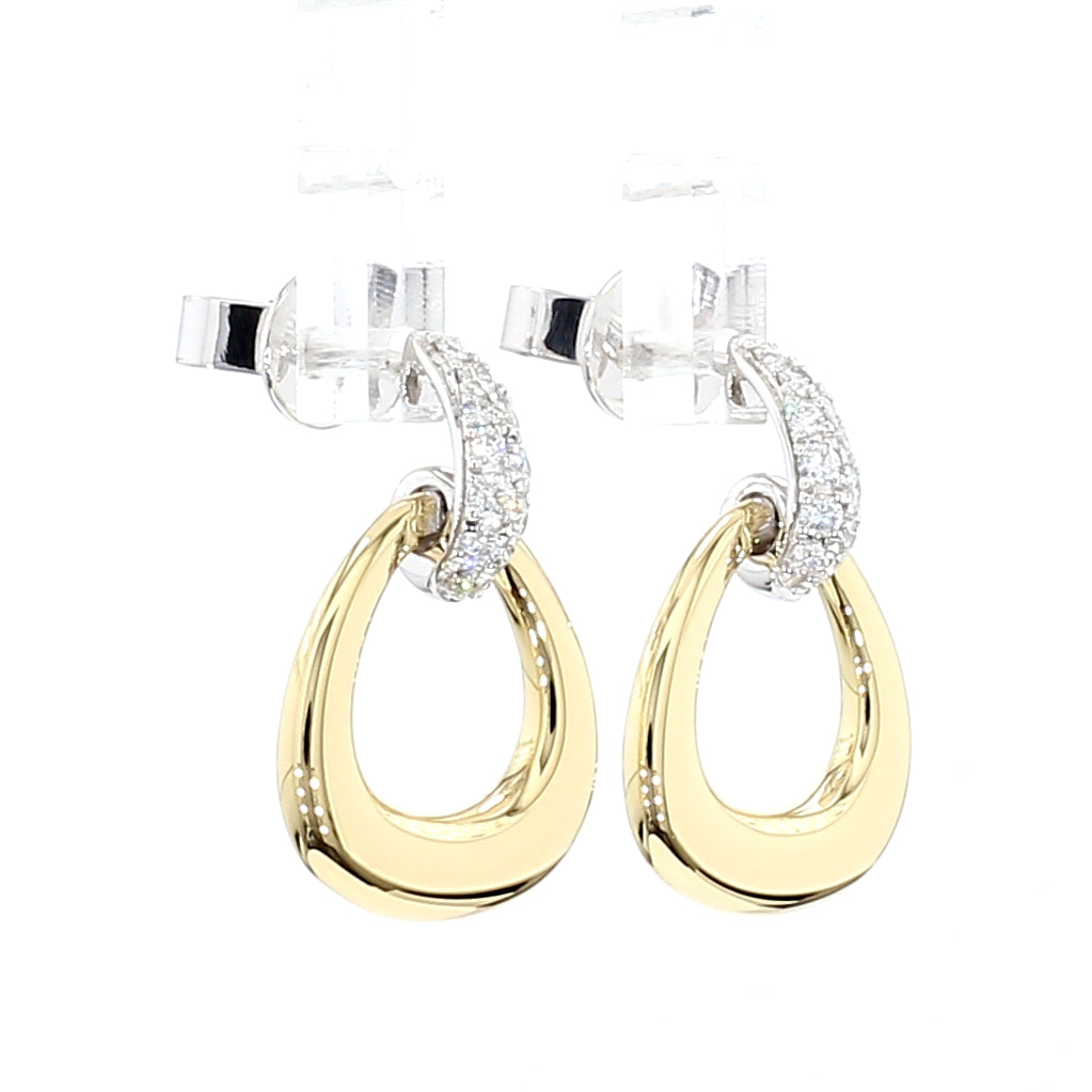 Natural White Round Diamond 0.32 Carat TW Gold Earrings