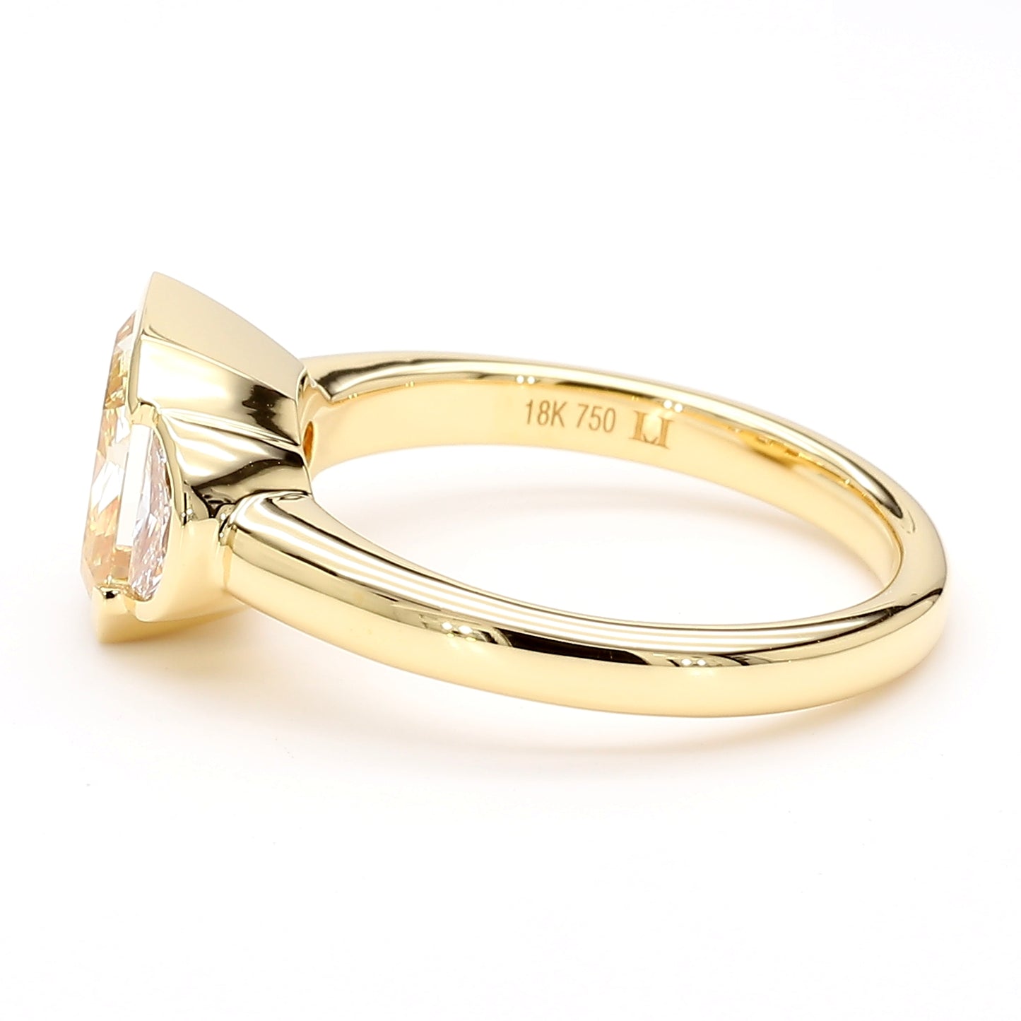 GIA Certified Natural Light Yellow Radiant Diamond 3.41 Carat TW Gold Ring