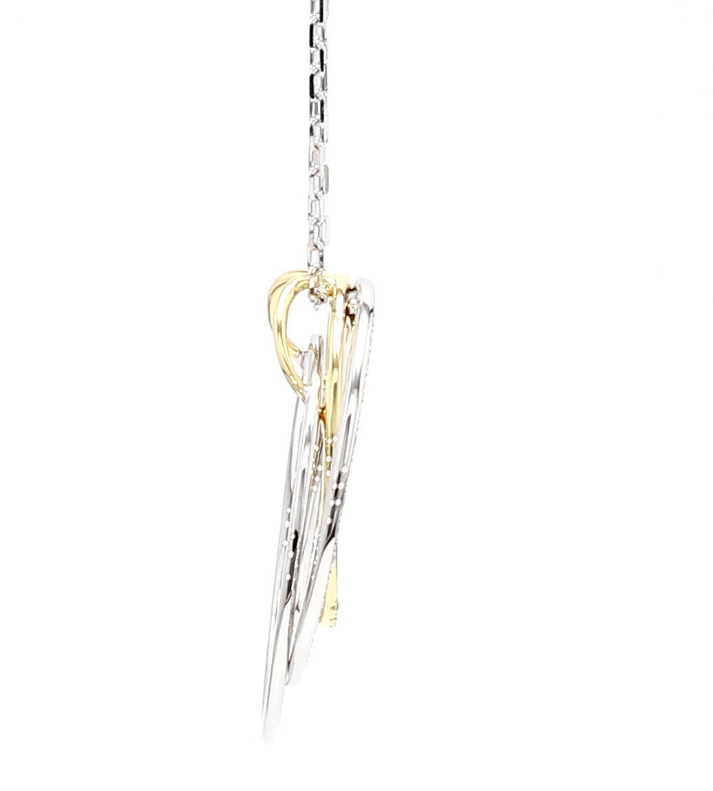 Natural Yellow Round Diamond 0.42 Carat TW Gold Pendant