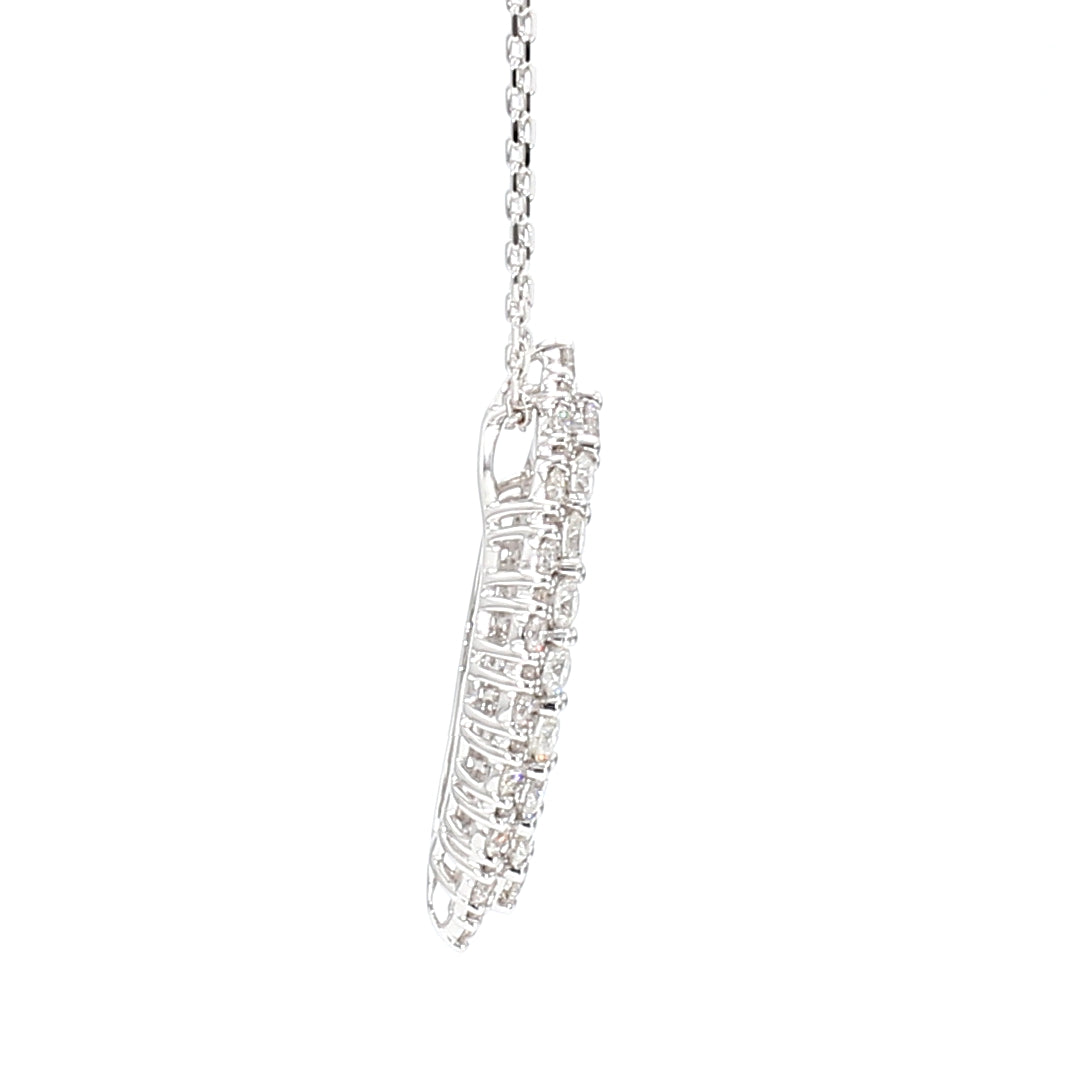 Natural White Round Diamond 0.99 Carat TW Gold Pendant