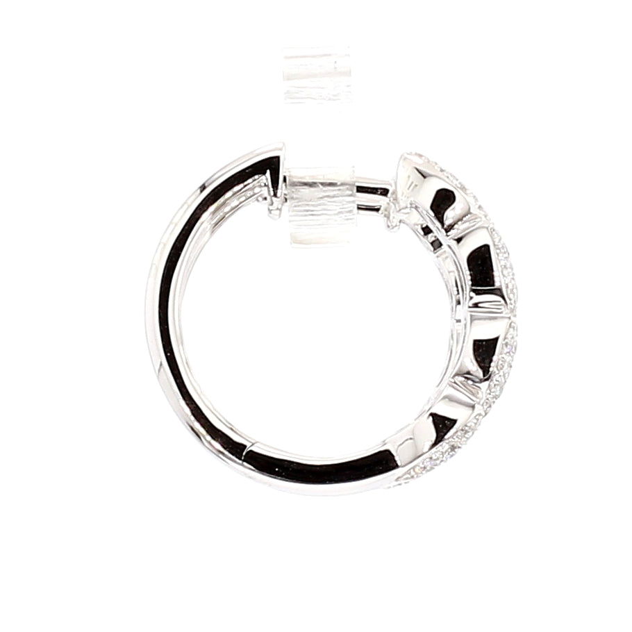 Natural White Round Diamond 0.64 Carat TW Gold Earrings