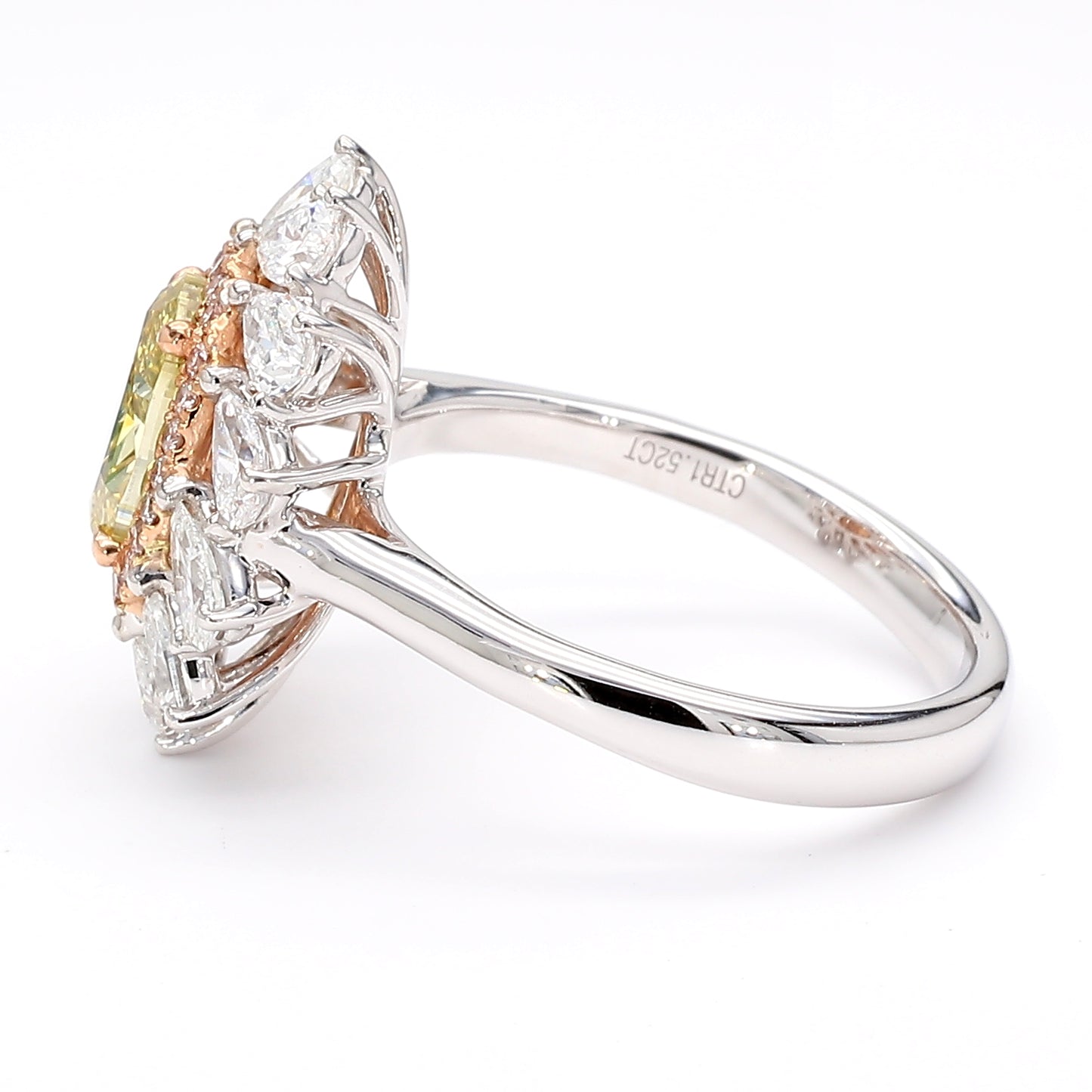 GIA Certified Natural Fancy Brownish Yellow Oval Diamond 2.95 Carat TW Gold Ring