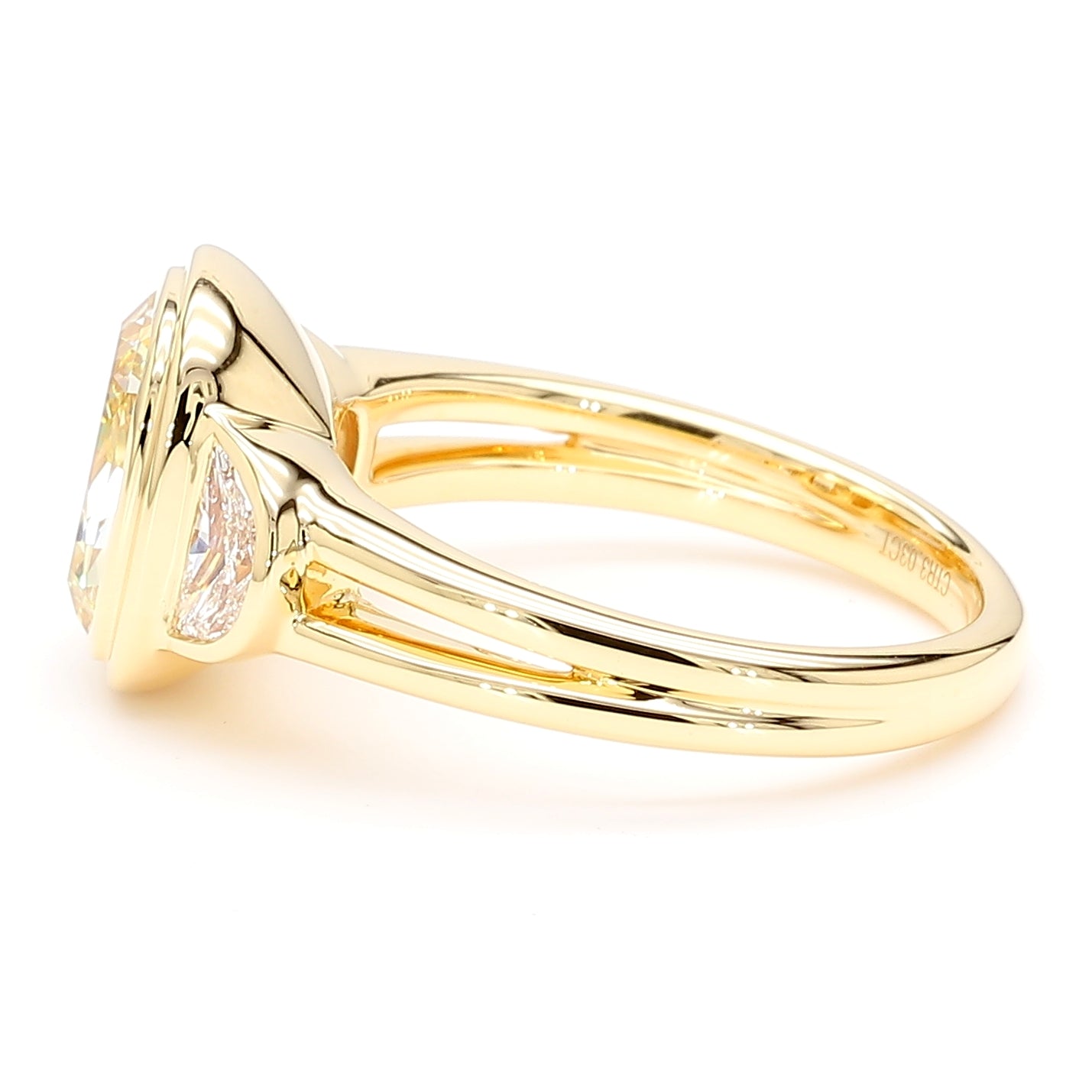 GIA Certified Natural Light Yellow Cushion Diamond 3.43 Carat TW Gold Ring