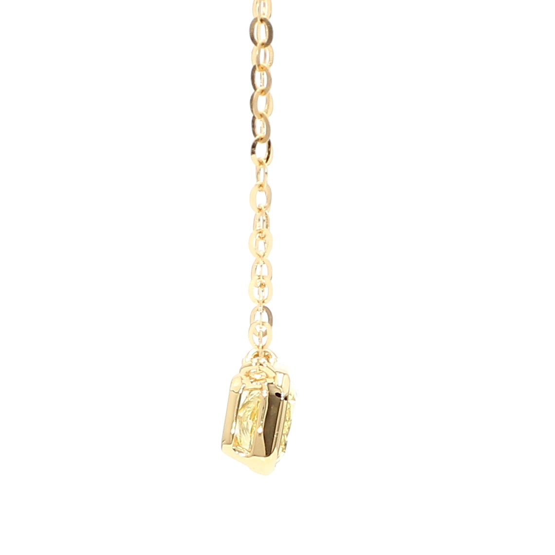 GIA Natural Fancy Light Yellow Radiant Diamond 0.71 Carat TW Gold Necklace