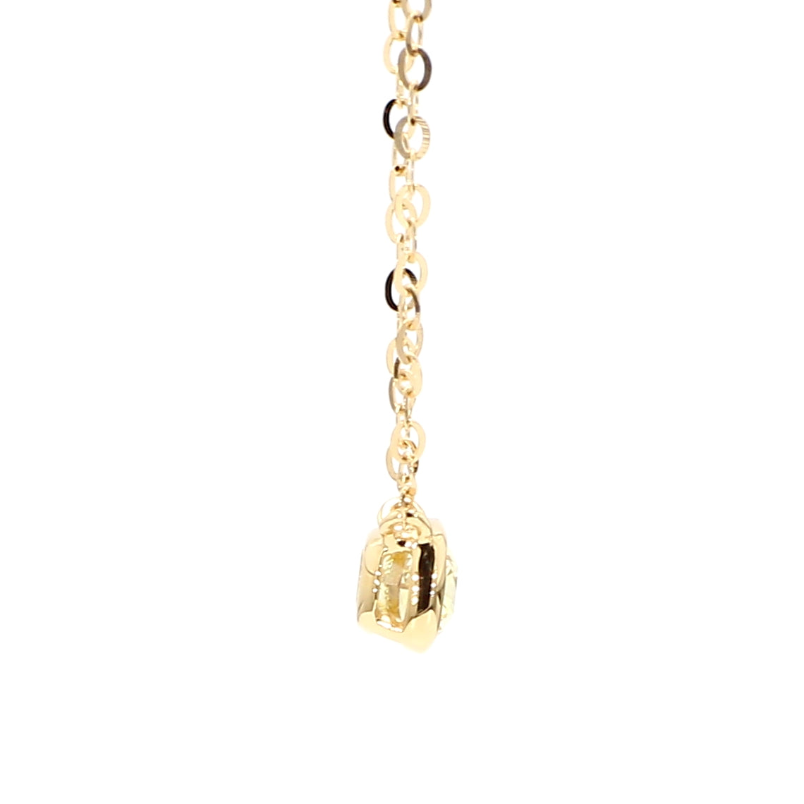 Natural Yellow Cushion Diamond 0.53 Carat TW Gold Necklace