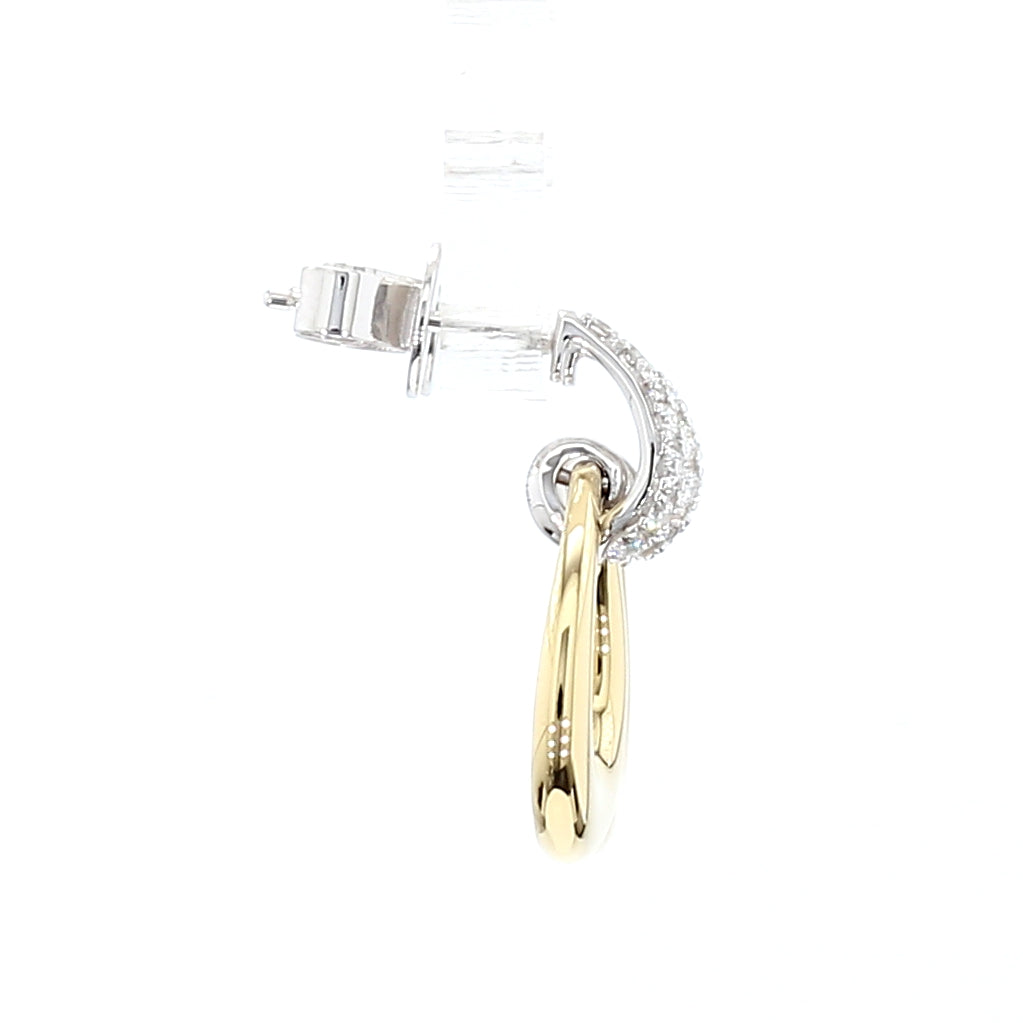 Natural White Round Diamond 0.32 Carat TW Gold Earrings