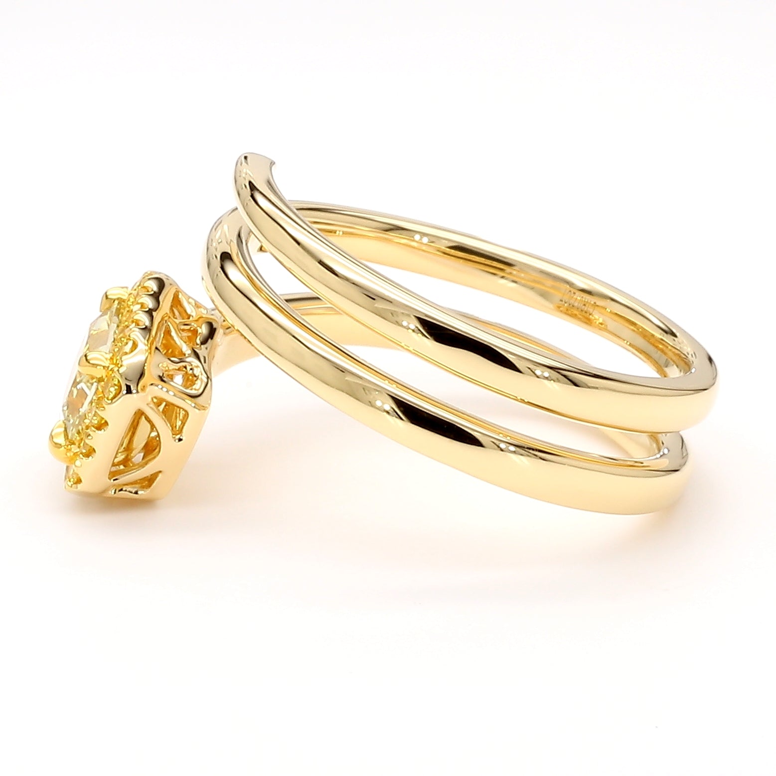 GIA Natural Fancy Brownish Greenish Yellow Radiant Diamond 0.85 Carat Gold Ring
