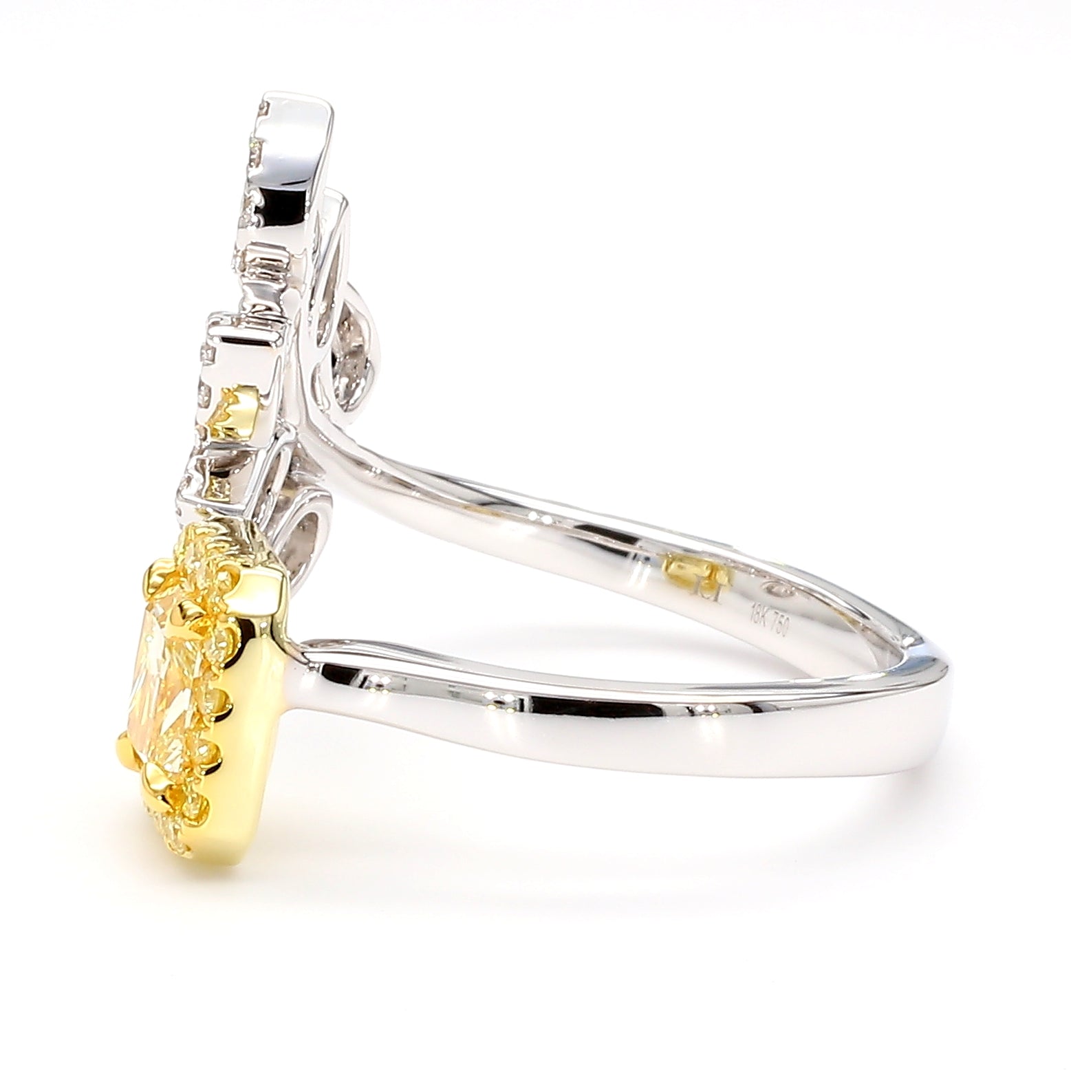GIA Certified Natural Fancy Light Yellow Radiant Diamond 1.33 Carat TW Gold Ring