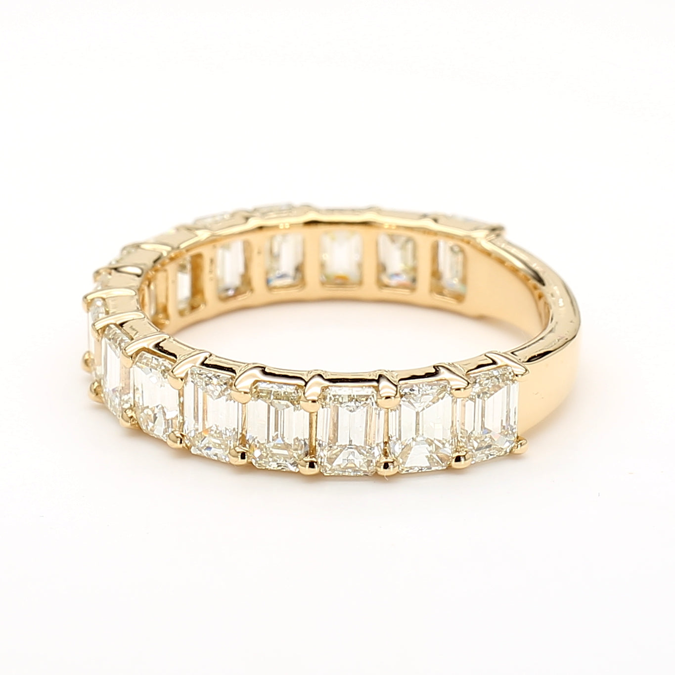 Natural White Emerald Diamond 3.23 Carat TW Gold Ring