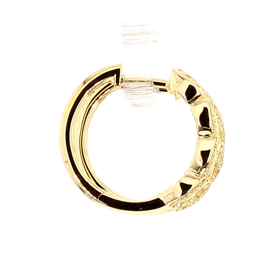 Natural Yellow Round Diamond 0.62 Carat TW Gold Earrings