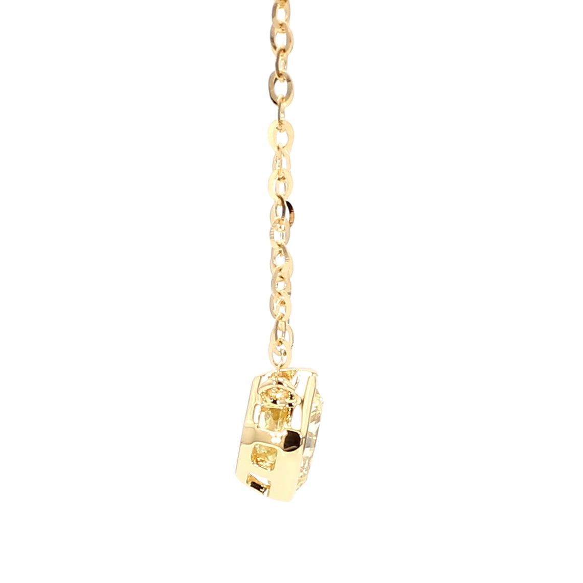 GIA Natural Fancy Light Yellow Radiant Diamond 0.70 Carat TW Gold Necklace