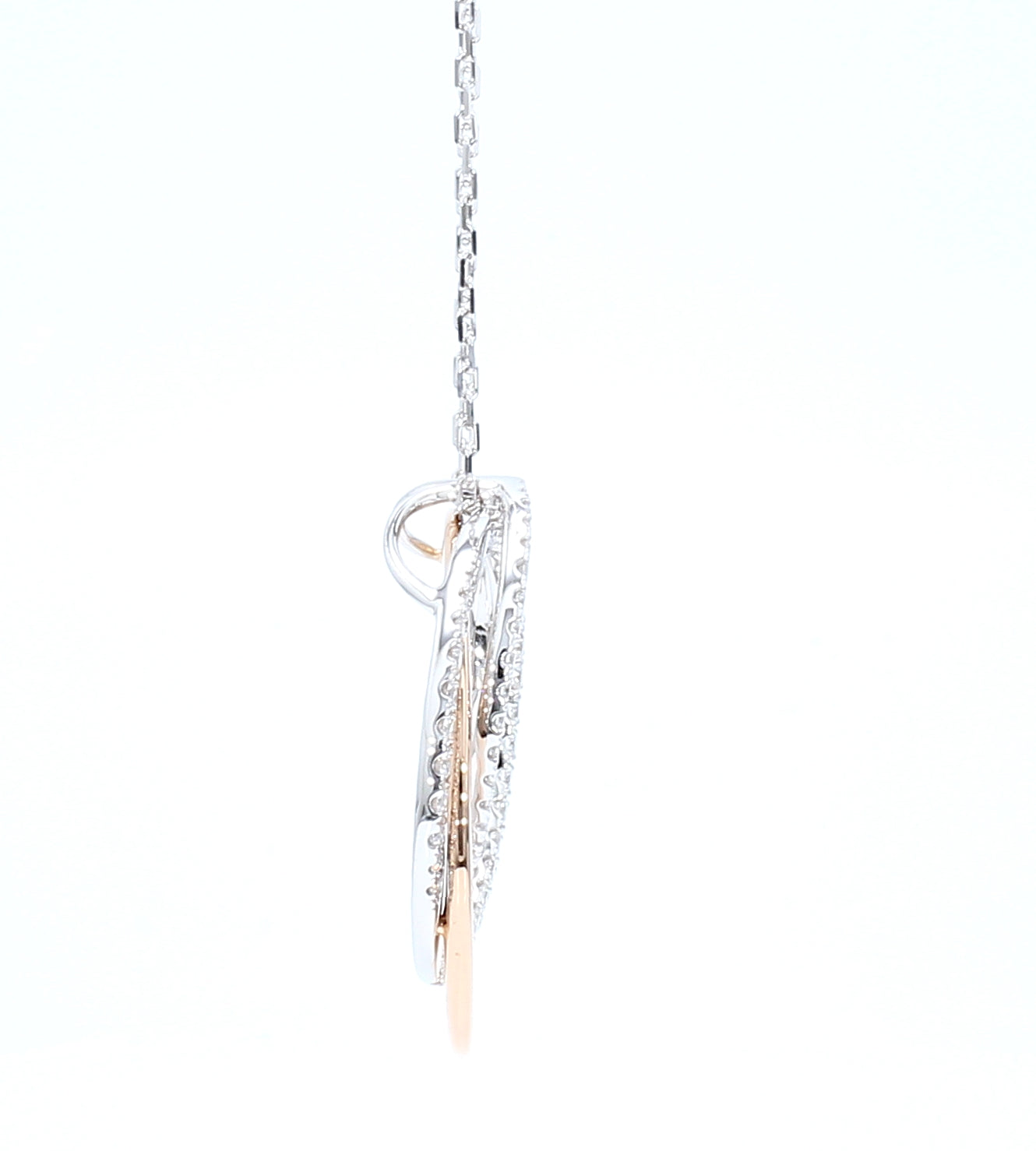 Natural White Round Diamond 1.14 Carat TW Gold Pendant