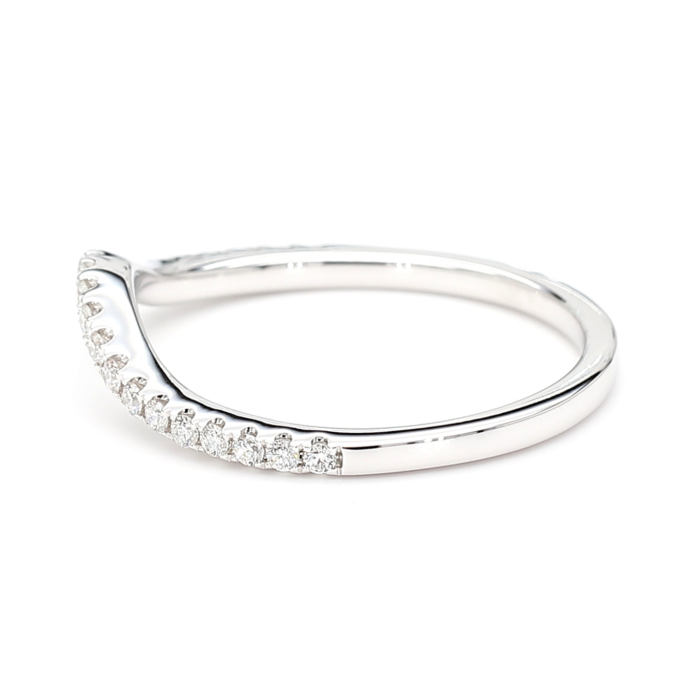 Natural Round White Diamond 0.19 Carat TW Gold Band