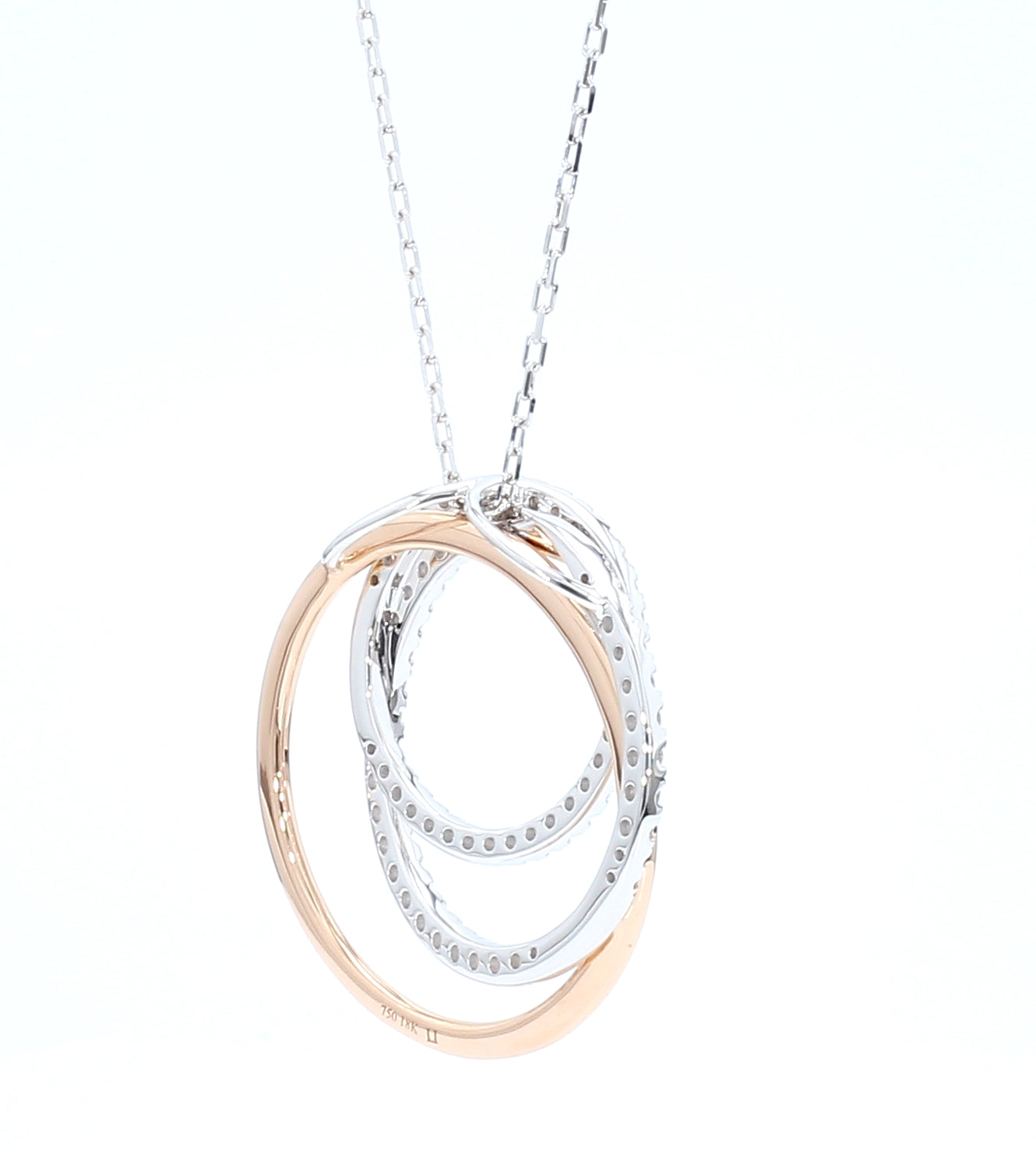 Natural White Round Diamond 1.14 Carat TW Gold Pendant
