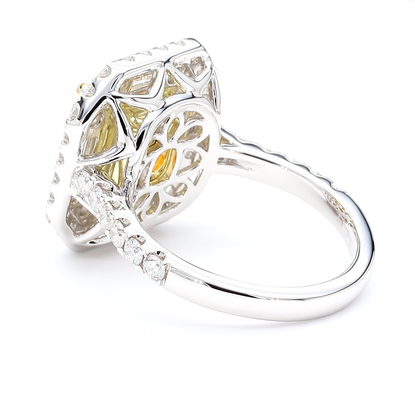 GIA Certified Natural Light Yellow Radiant Diamond 4.80 Carat TW Gold Ring