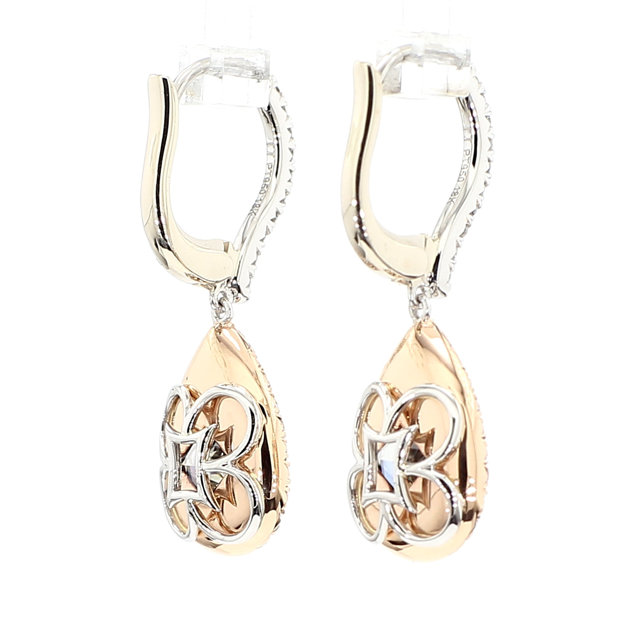 GIA Natural Fancy Dark Gray Pear Diamond 4.40 Carat TW Platinum Earrings