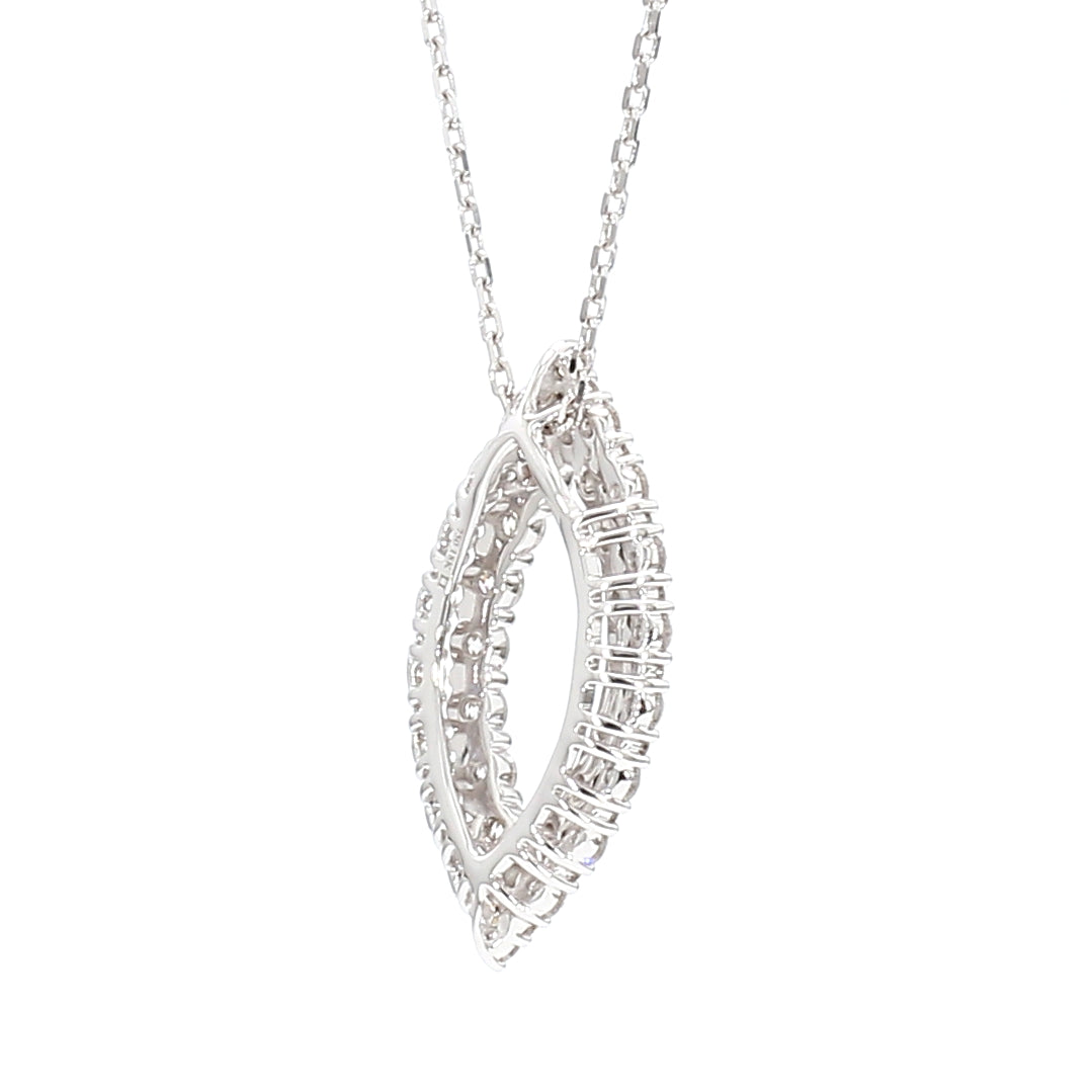 Natural White Round Diamond 0.99 Carat TW Gold Pendant