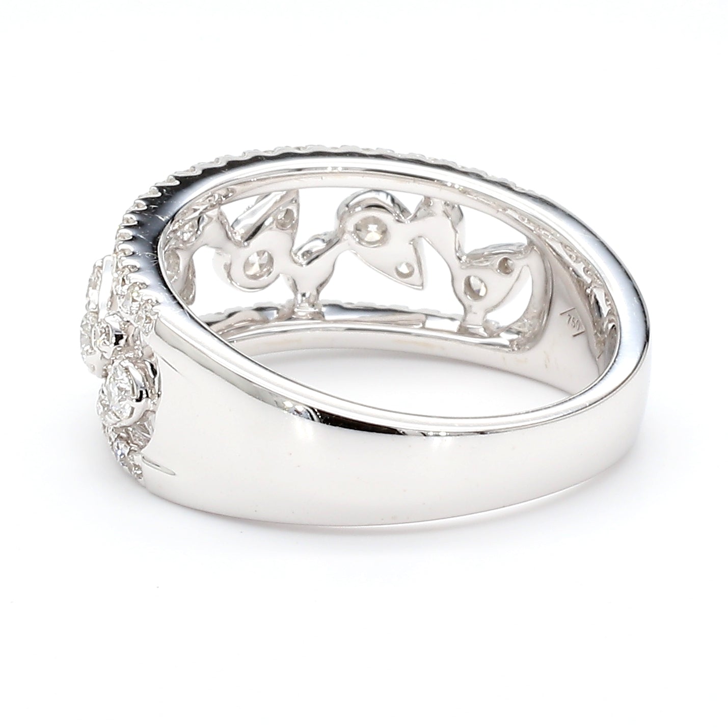 Natural White Round Diamond 0.77 Carat TW Gold Ring