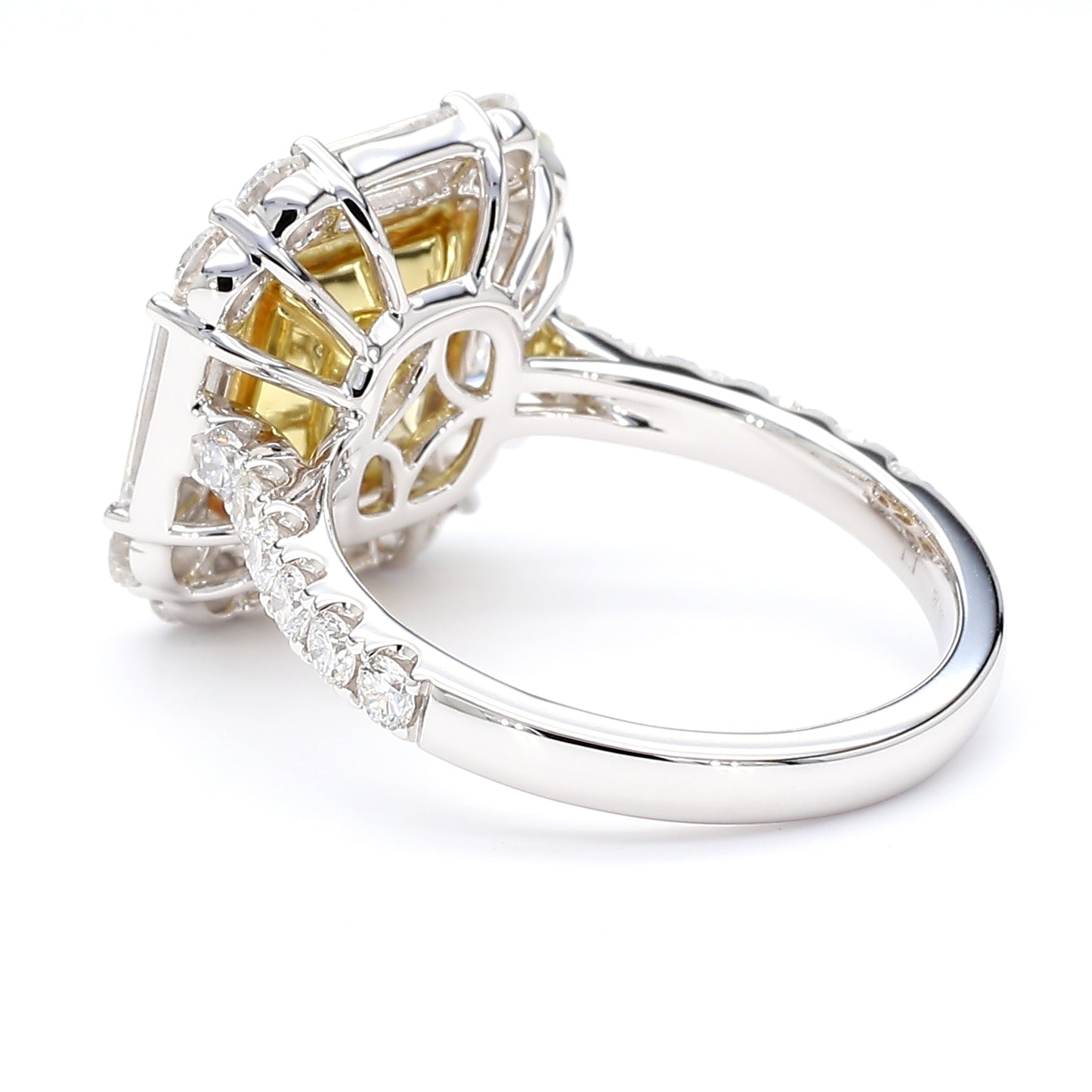 GIA Natural Fancy Brownish Yellow Asscher Diamond 4.48 Carat TW Gold Ring