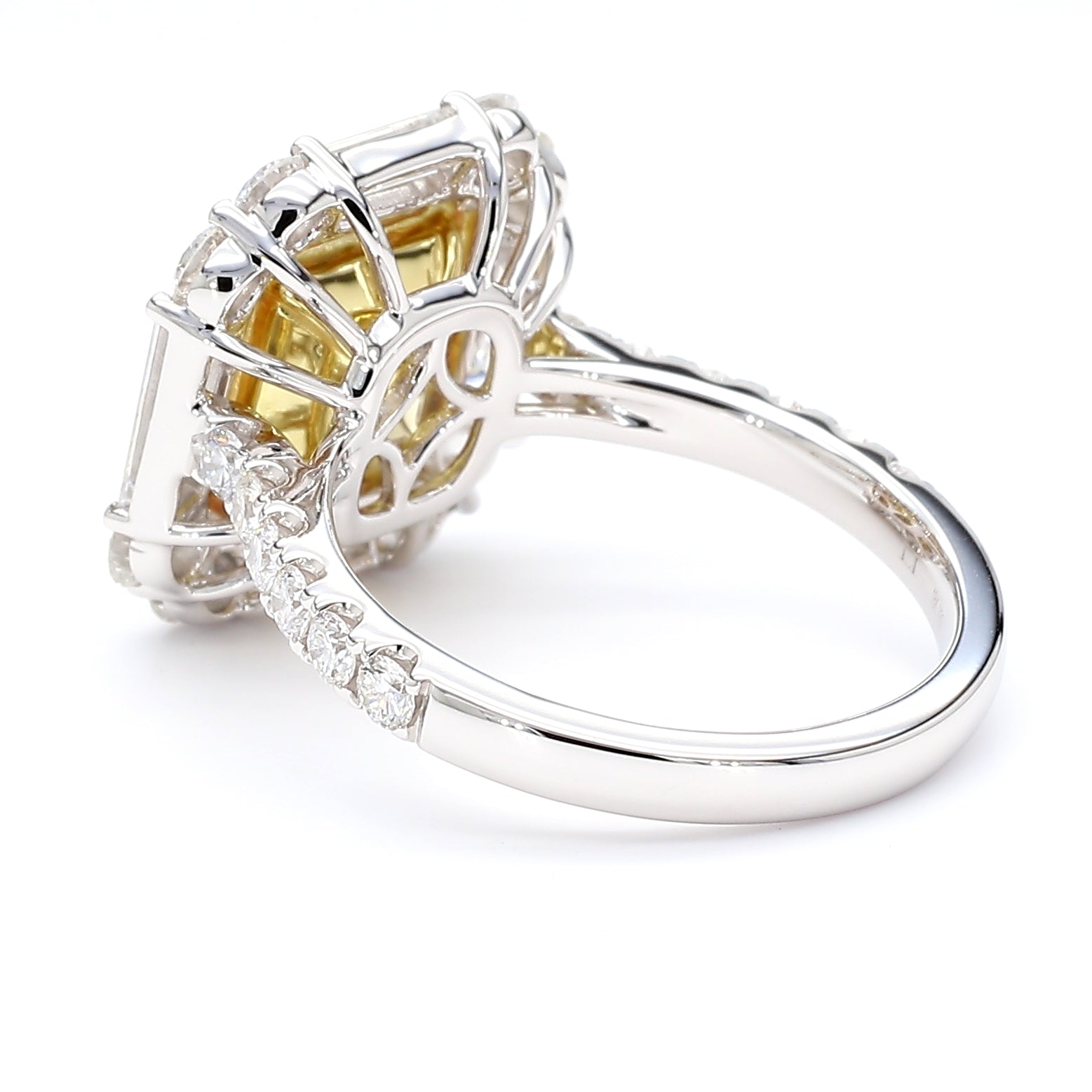 GIA Natural Fancy Brownish Yellow Asscher Diamond 4.48 Carat TW Gold Ring