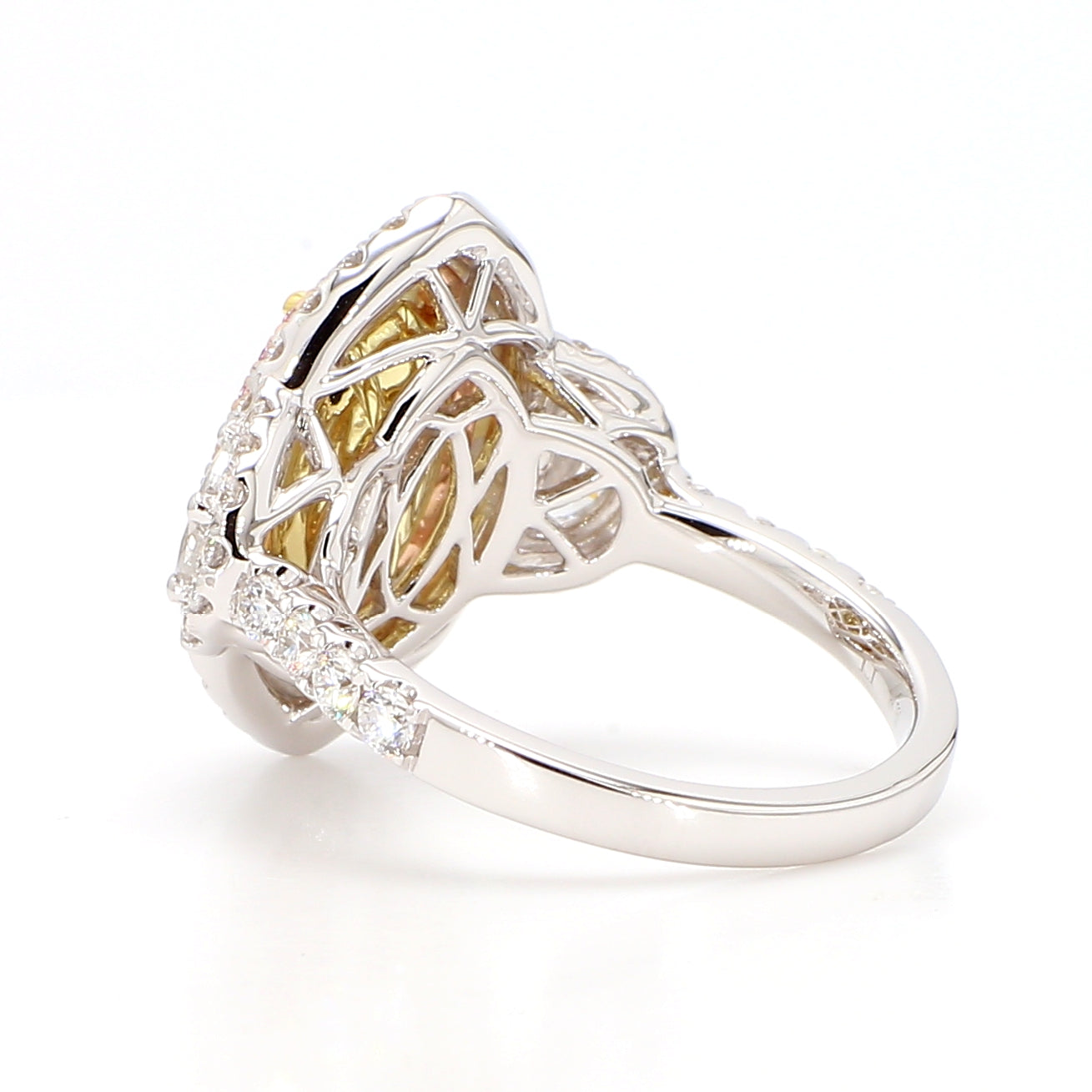 GIA Certified Natural Light Yellow Marquise Diamond 3.51 Carat TW Gold Ring