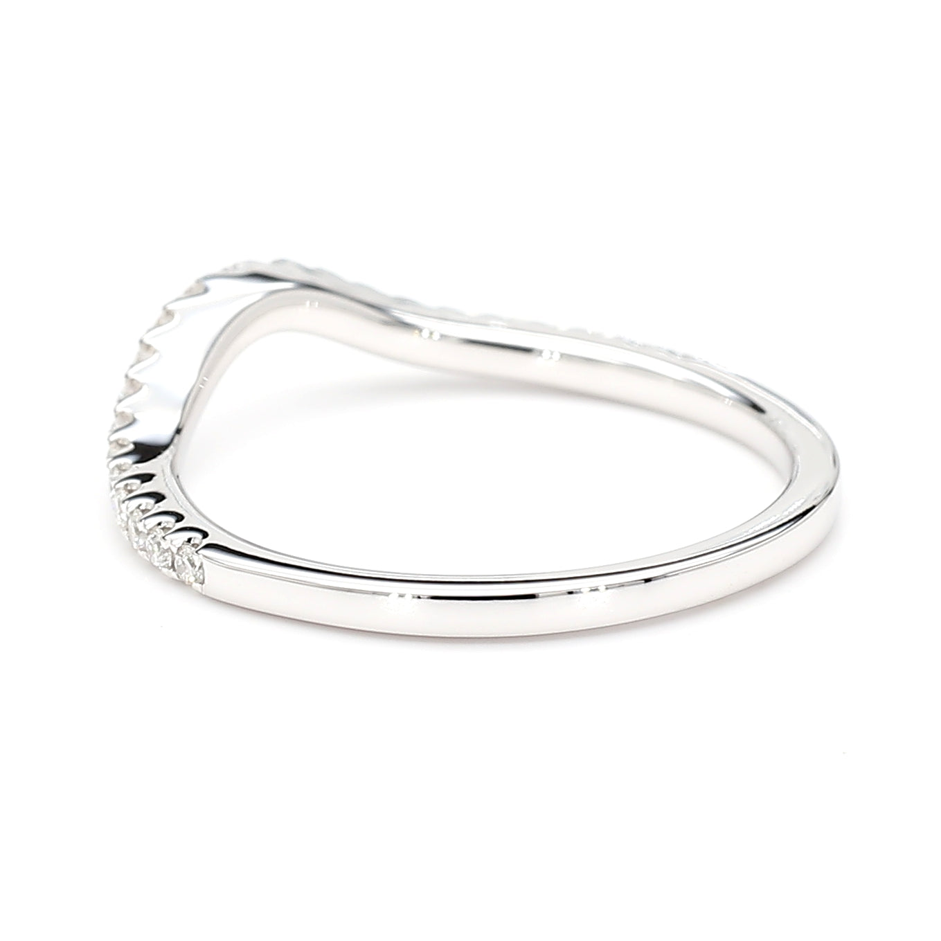 Natural Round White Diamond 0.19 Carat TW Gold Band