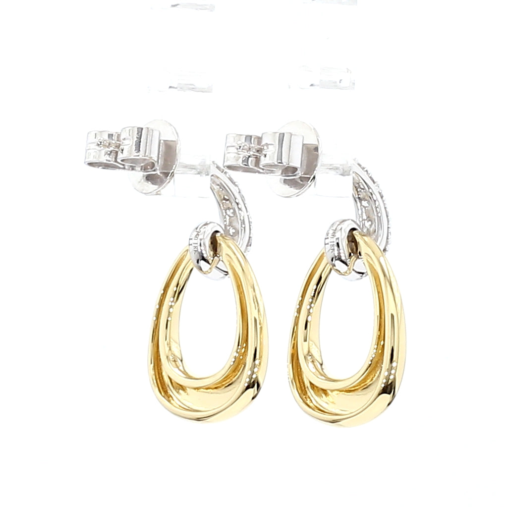 Natural White Round Diamond 0.32 Carat TW Gold Earrings
