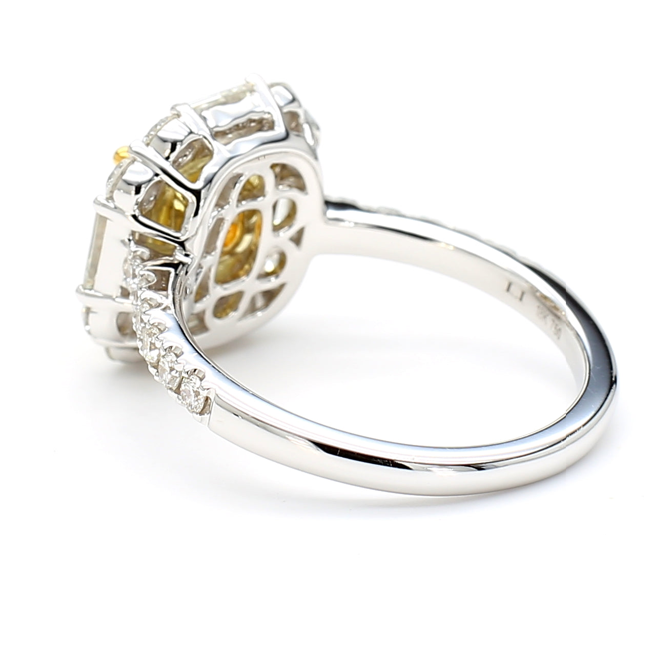 GIA Certified Natural Light Yellow Radiant Diamond 2.25 Carat TW Gold Ring