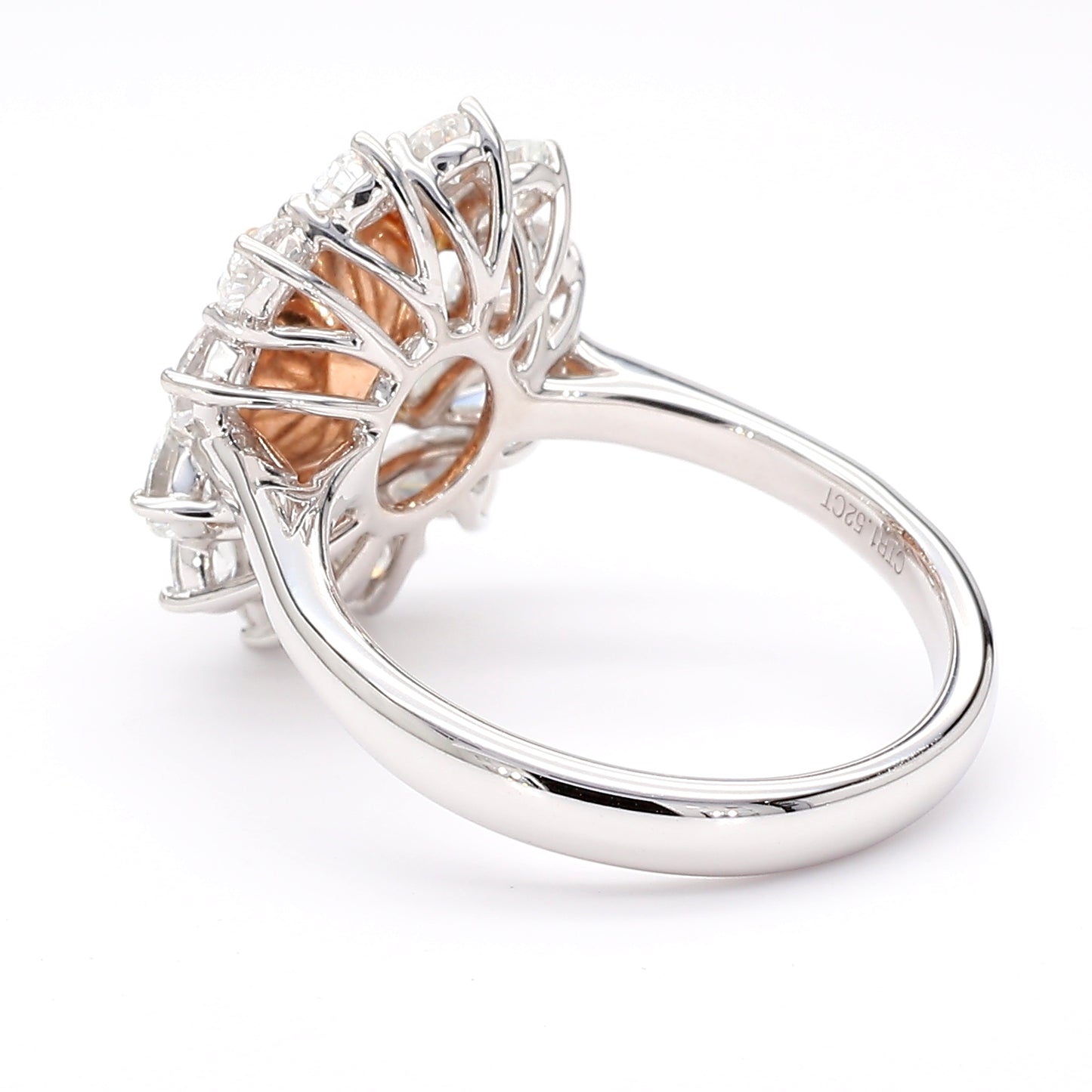 GIA Certified Natural Fancy Brownish Yellow Oval Diamond 2.95 Carat TW Gold Ring