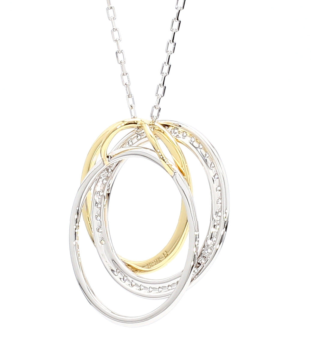 Natural Yellow Round Diamond 0.42 Carat TW Gold Pendant