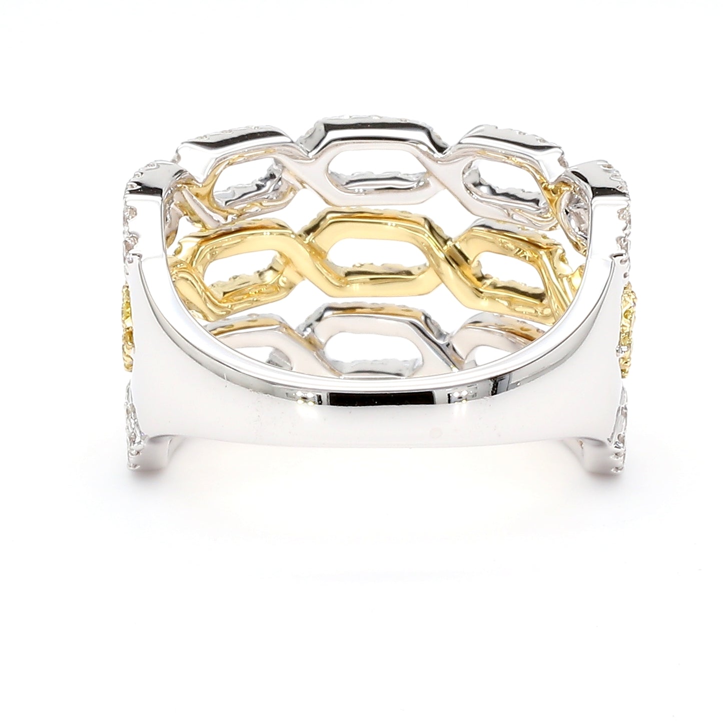 Natural Yellow Round Diamond 1.01 Carat TW Gold Ring