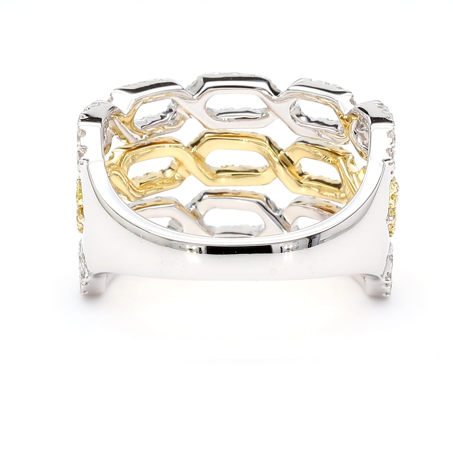Natural Yellow Round Diamond 1.01 Carat TW Gold Ring