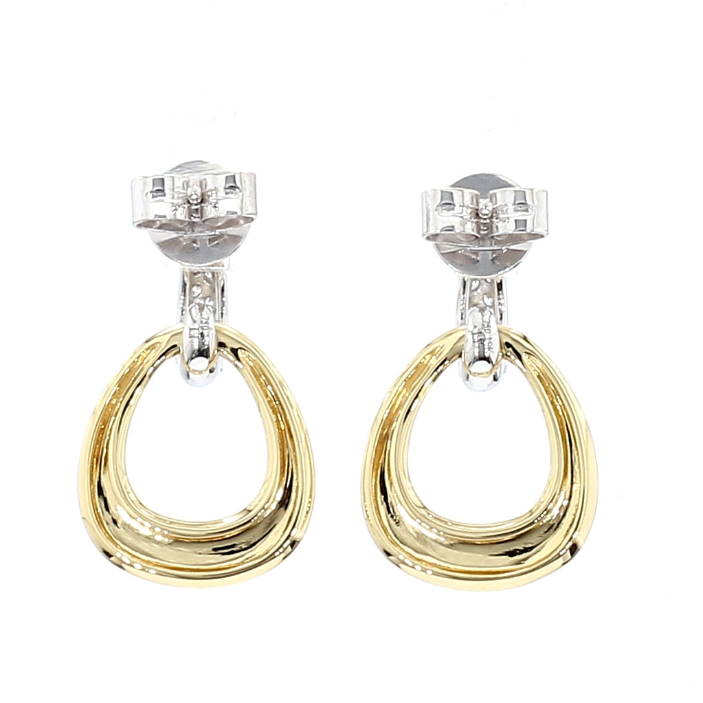 Natural White Round Diamond 0.32 Carat TW Gold Earrings