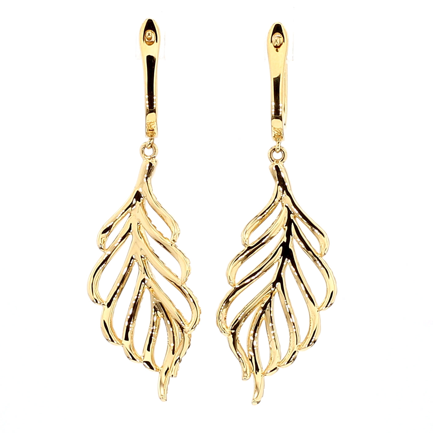 Natural Yellow Round Diamond 1.29 Carat TW Gold Earrings