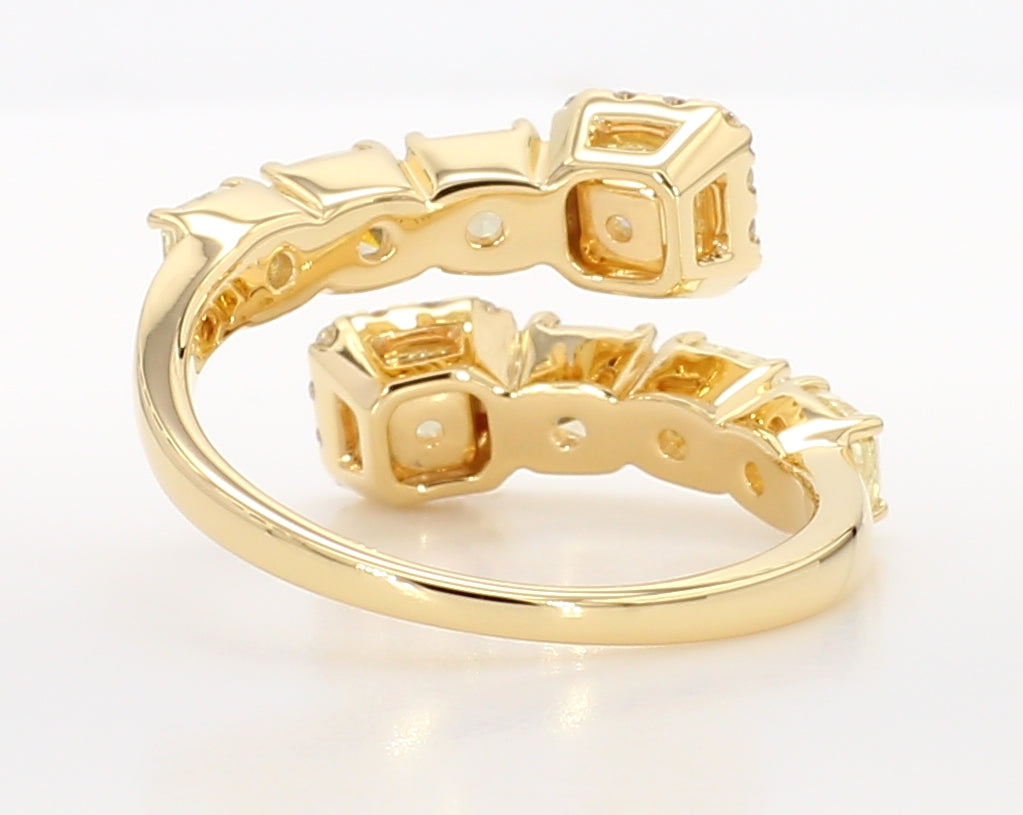 Natural Yellow Cushion Diamond 1.88 Carat TW Gold Ring