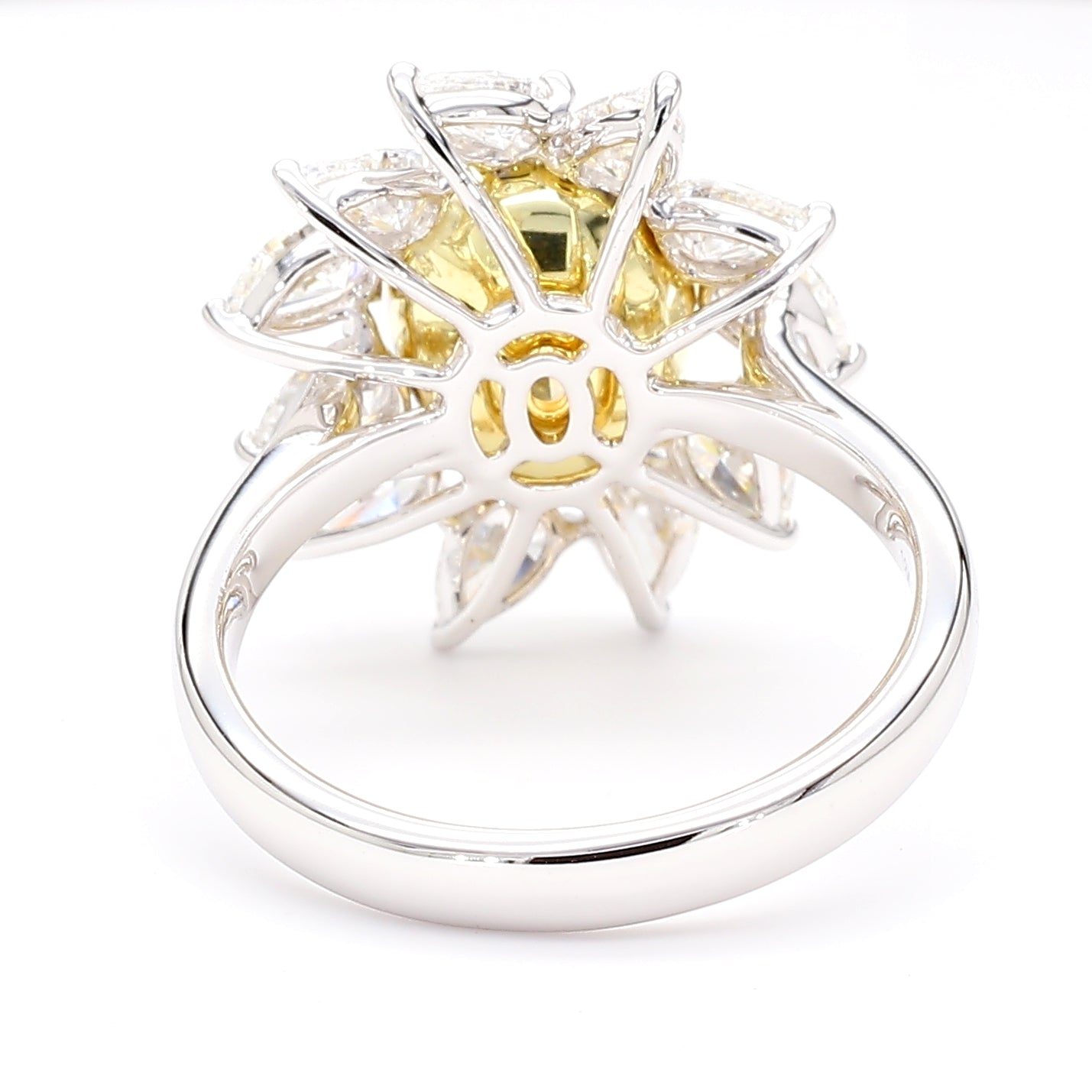 GIA Certified Natural Light Yellow Oval Diamond 4.72 Carat TW Gold Ring