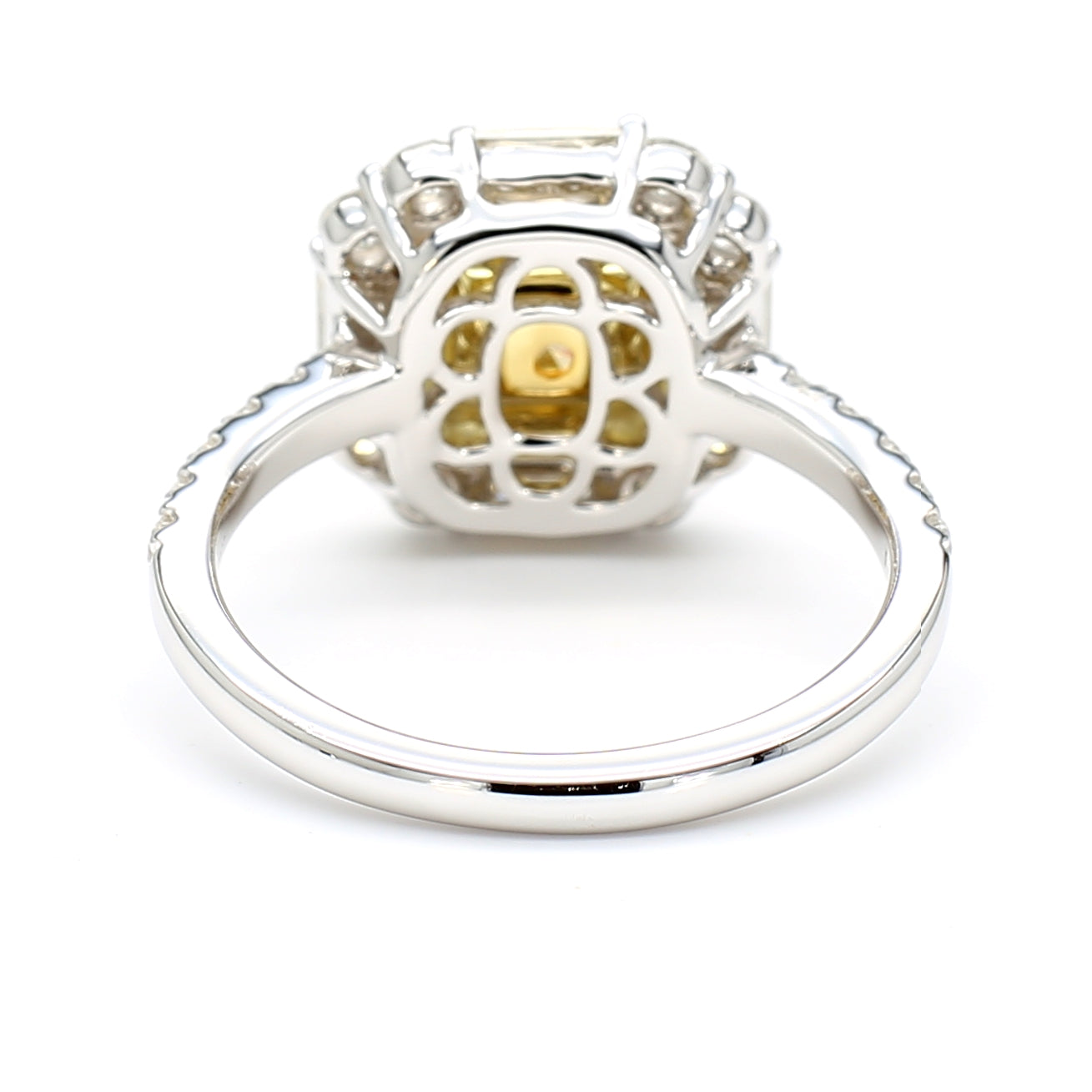 GIA Certified Natural Light Yellow Radiant Diamond 2.25 Carat TW Gold Ring