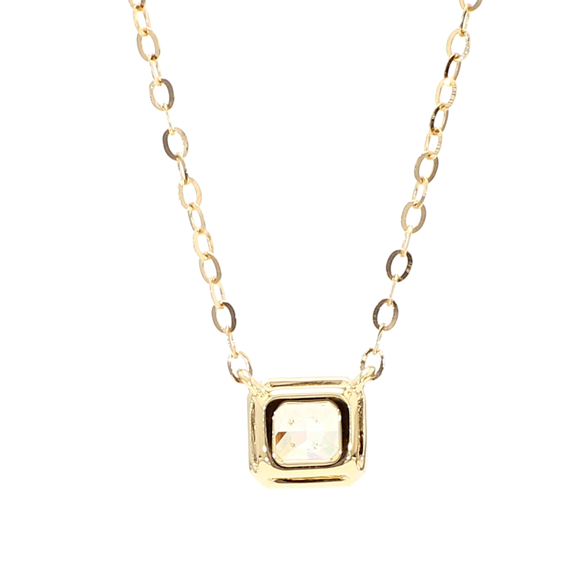 GIA Natural Fancy Light Yellow Radiant Diamond 0.71 Carat TW Gold Necklace