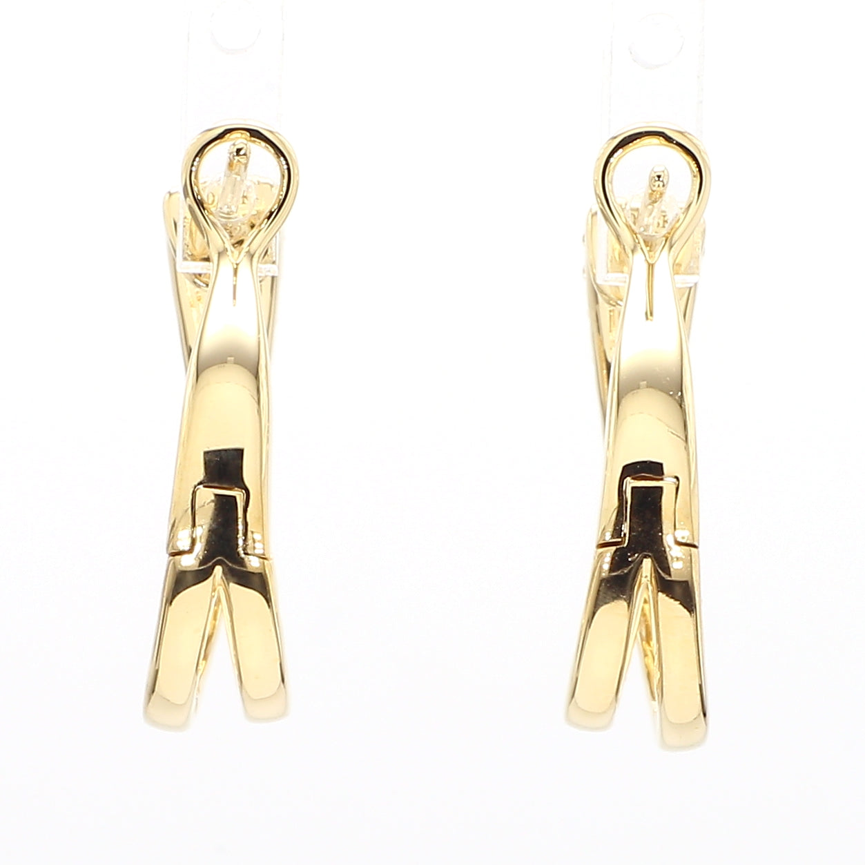 Natural White Round Diamond 1.66 Carat TW Gold Earrings
