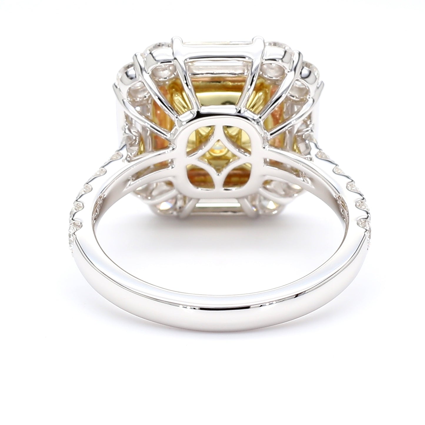 GIA Natural Fancy Brownish Yellow Asscher Diamond 4.48 Carat TW Gold Ring