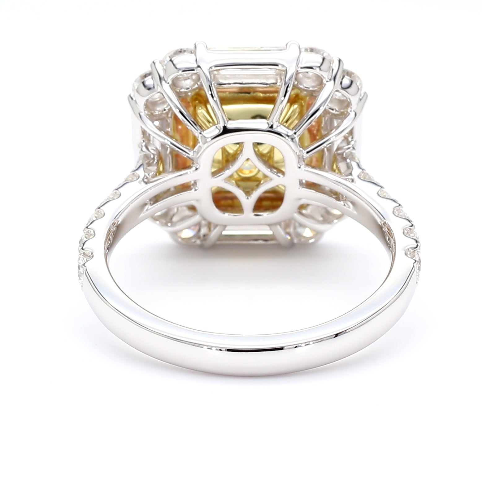 GIA Natural Fancy Brownish Yellow Asscher Diamond 4.48 Carat TW Gold Ring