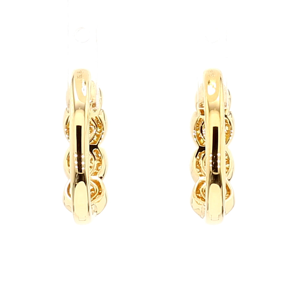 Natural Yellow Round Diamond 0.62 Carat TW Gold Earrings