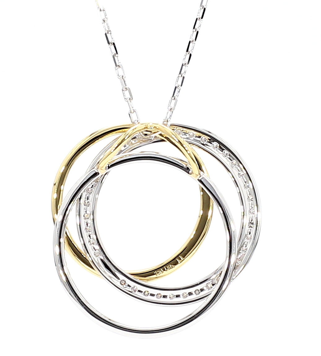 Natural Yellow Round Diamond 0.42 Carat TW Gold Pendant