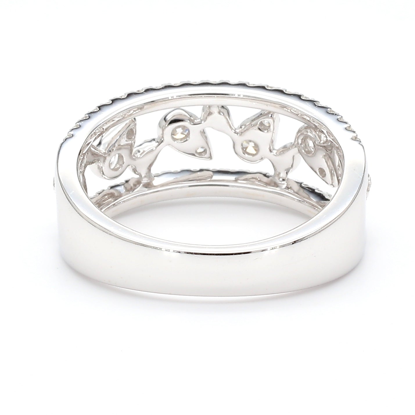 Natural White Round Diamond 0.77 Carat TW Gold Ring