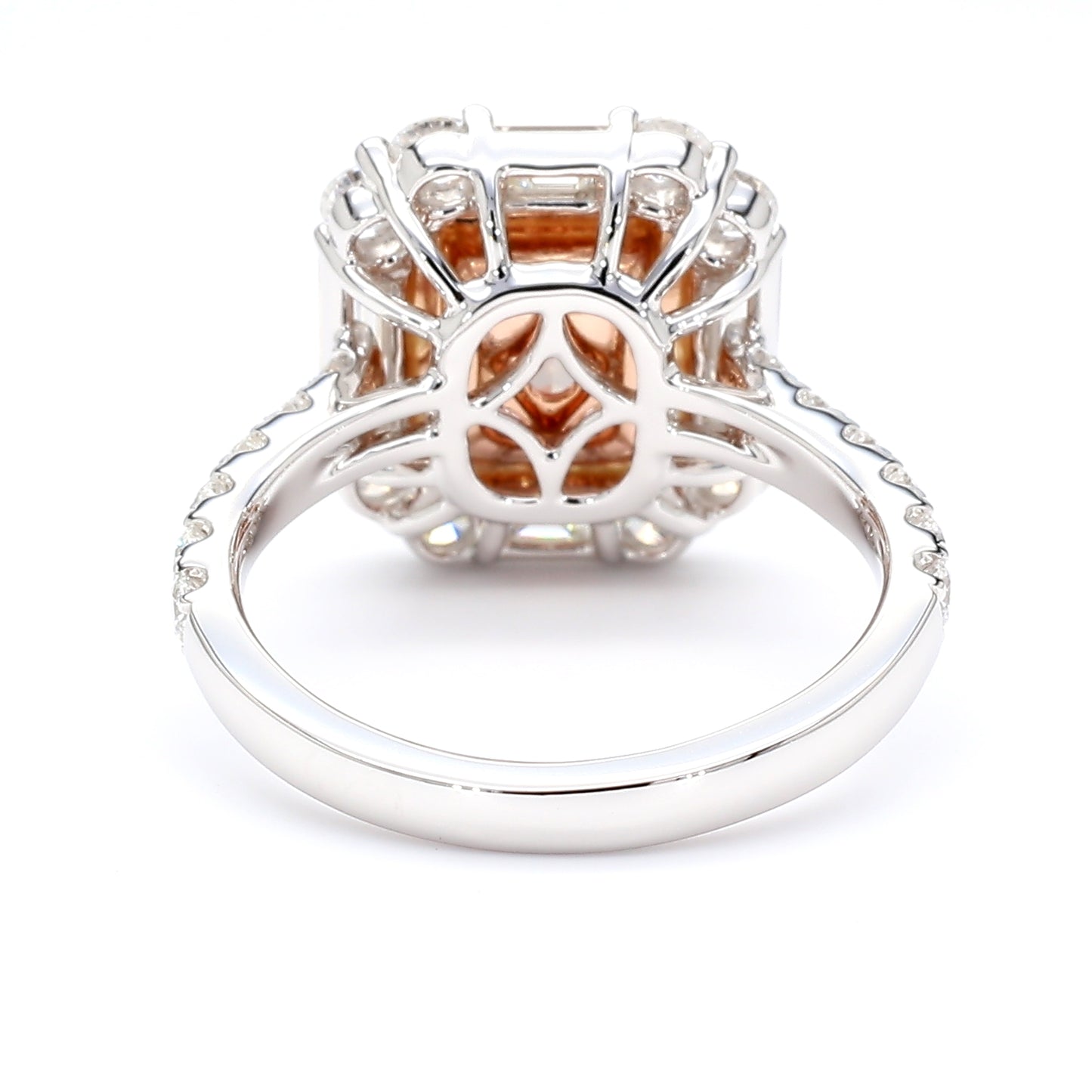 GIA Natural Fancy Light Brown-Pink Radiant Diamond 3.01 Carat TW Gold Ring