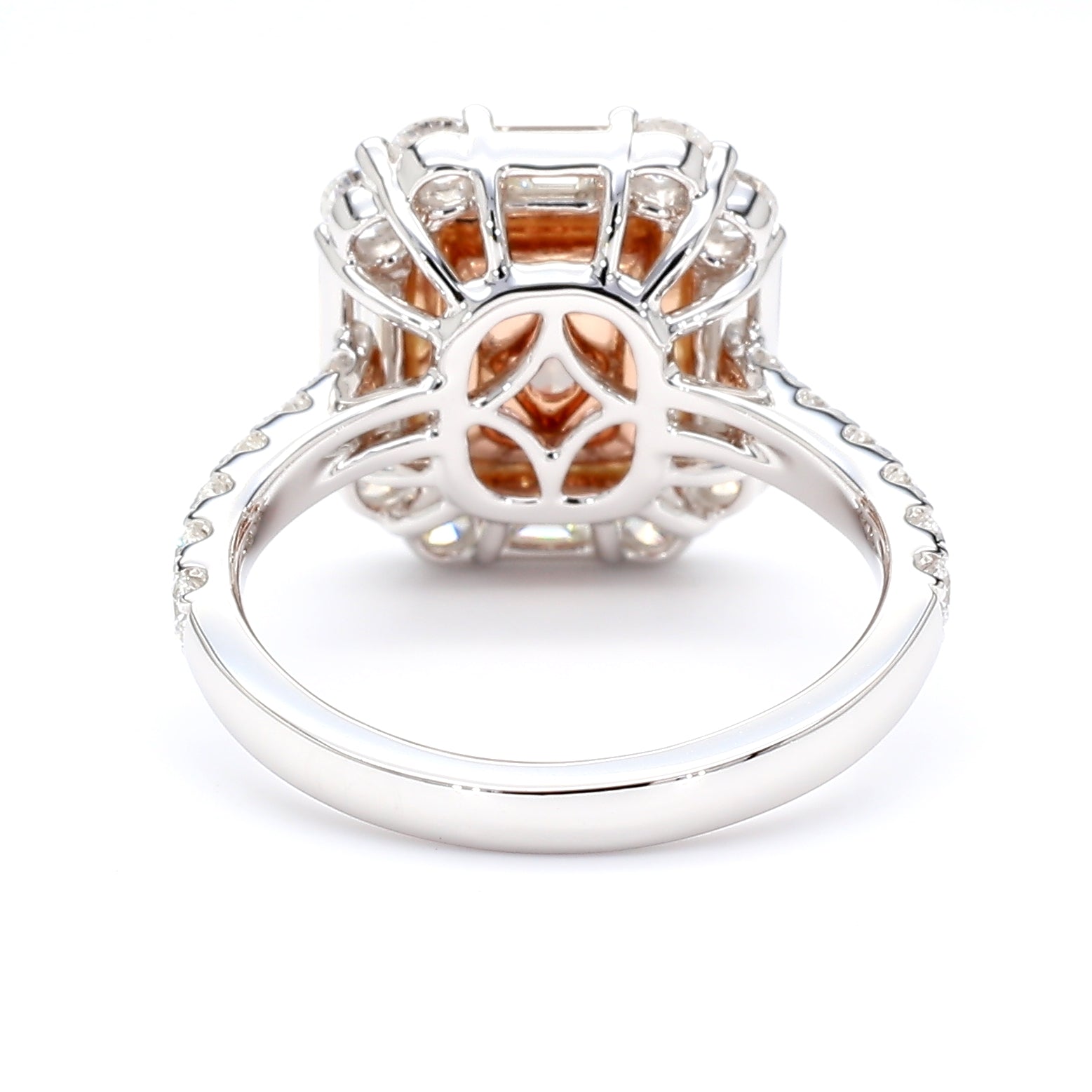 GIA Natural Fancy Light Brown-Pink Radiant Diamond 3.01 Carat TW Gold Ring