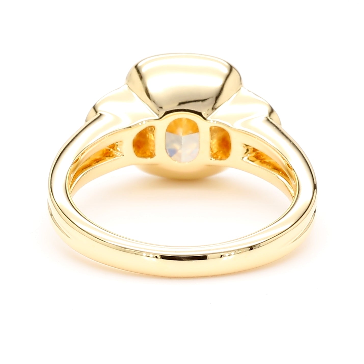 GIA Certified Natural Light Yellow Cushion Diamond 3.43 Carat TW Gold Ring