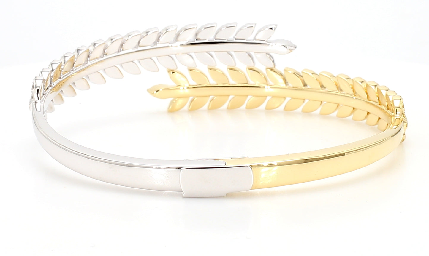 Natural Yellow Round Diamond 3.29 Carat TW Gold Cuff Bracelet