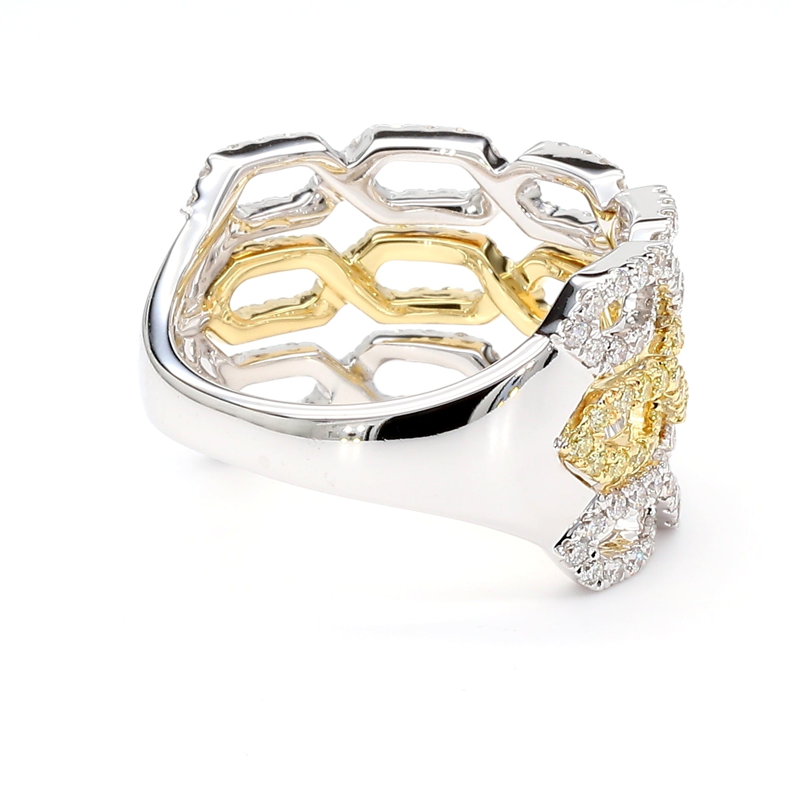Natural Yellow Round Diamond 1.01 Carat TW Gold Ring