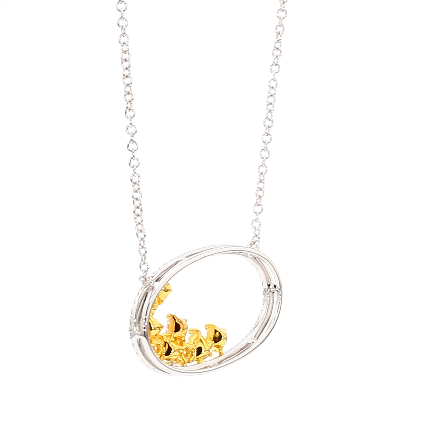 Natural Yellow Radiant Diamond 1.09 Carat TW Gold Necklace